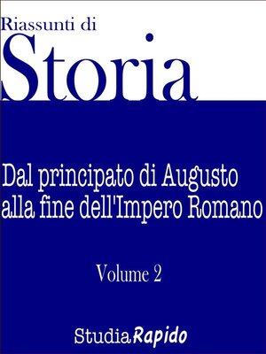 cover image of Riassunti di storia--Volume 2